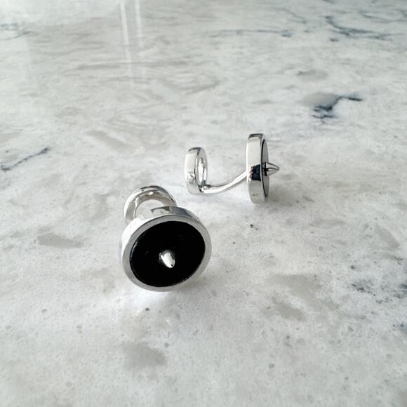 Eddie Borgo Spike Cufflinks Men 925 Sterling Silver Black‎ Modern - Picture 6 of 9